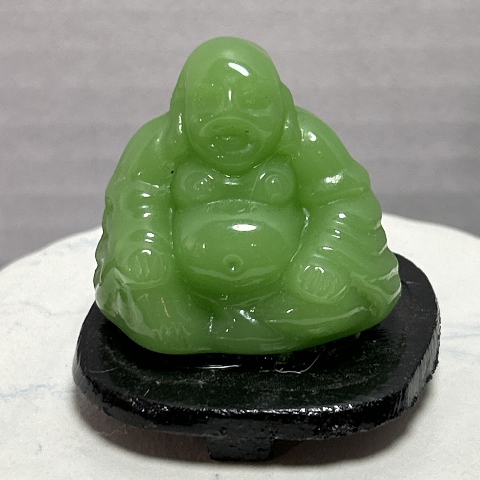 SOLID JADE/JADEITE STONE BUDDHA FIGURE 2 INCH X 1 1/2 INCH FIGURINE