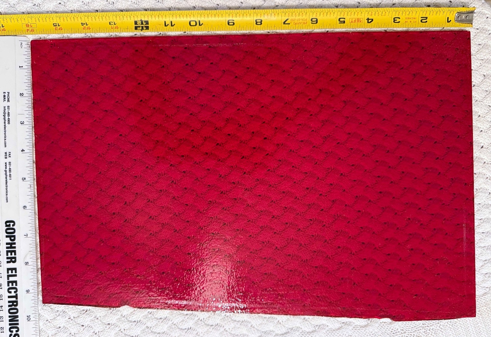Color glass for window or door (Red), approximately. 9″ x 11″ See description.