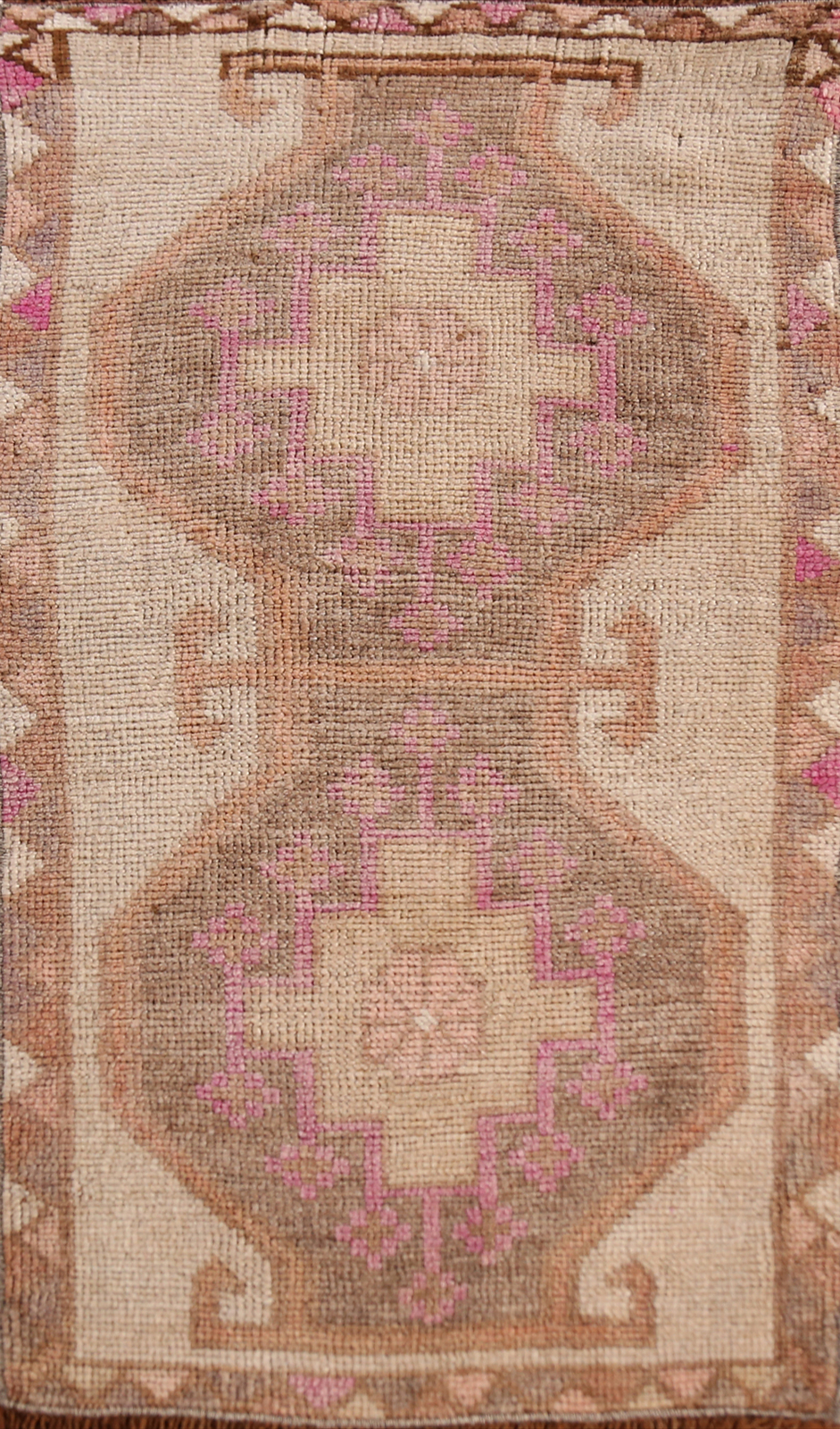 Tribal Wool Anatolian Oriental Foyer Rug Ivory Hand-knotted Foyer Carpet 2×3