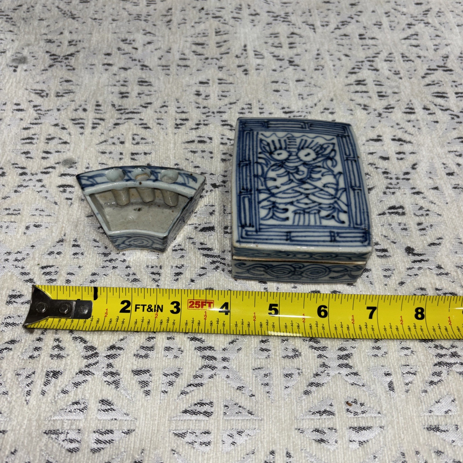 ANTIQUE CHINESE PORCELAIN SCHOLARS INK BOX