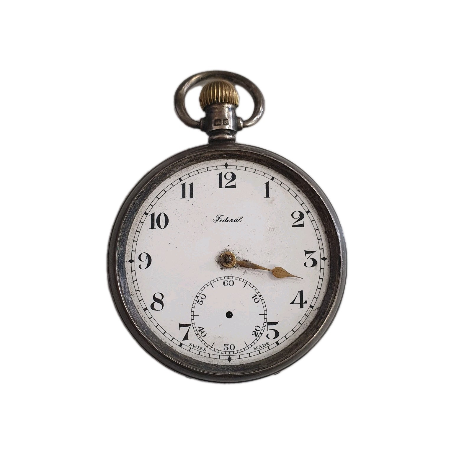 Antique English Sterling Silver ‘Federal’ Pocket Watch C1922 – For Parts (11)