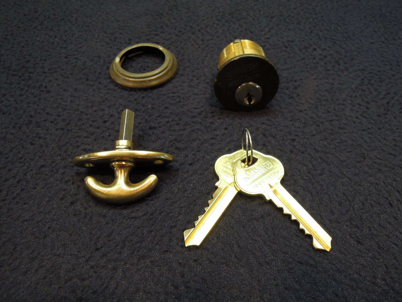Antique Entry Mortise Lock Brass Knobs & Roses, Cylinder w/ 2 keys – Chesler
