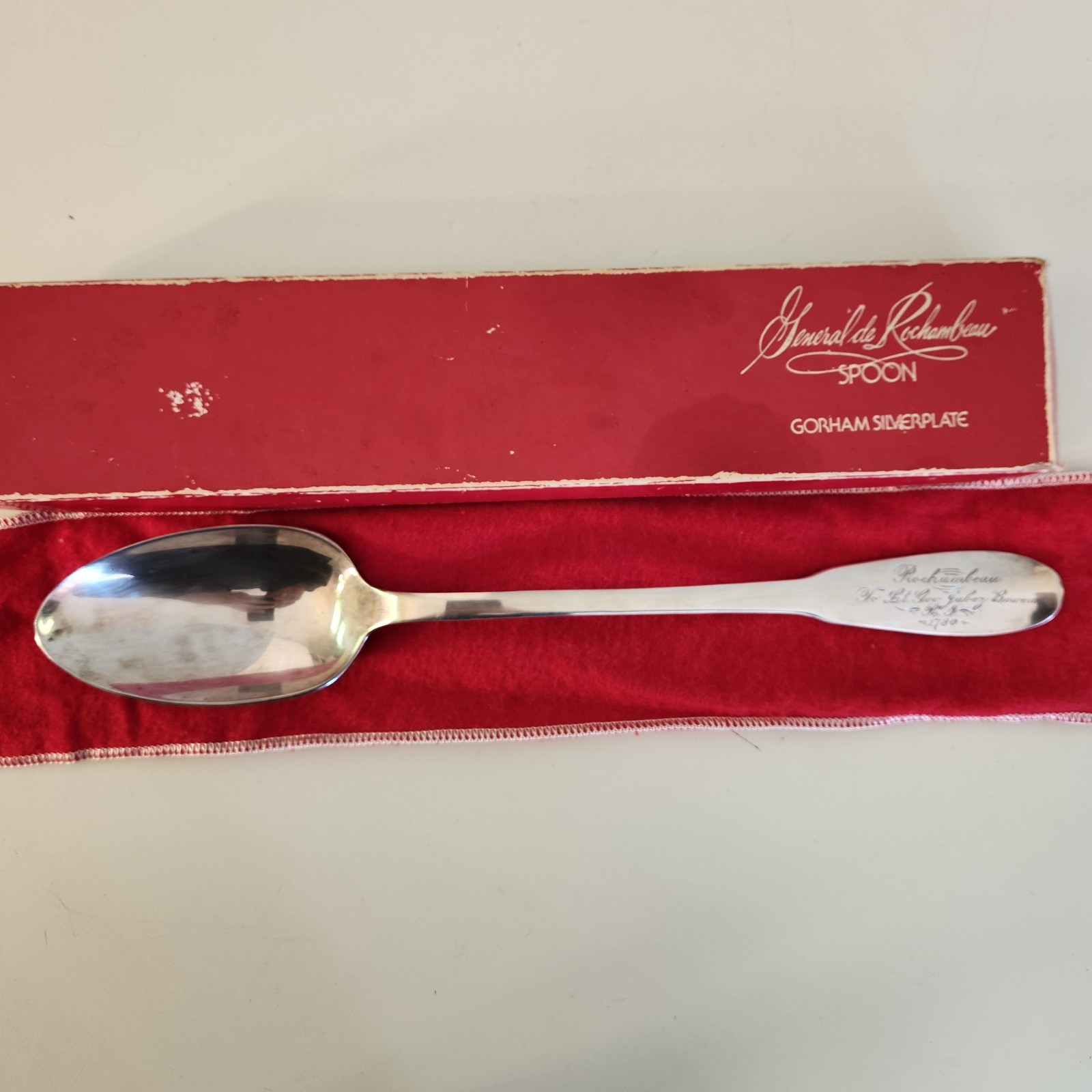 GORHAM GENERAL de ROCHAMBEAU 12″ SILVERPLATE SERVING SPOON