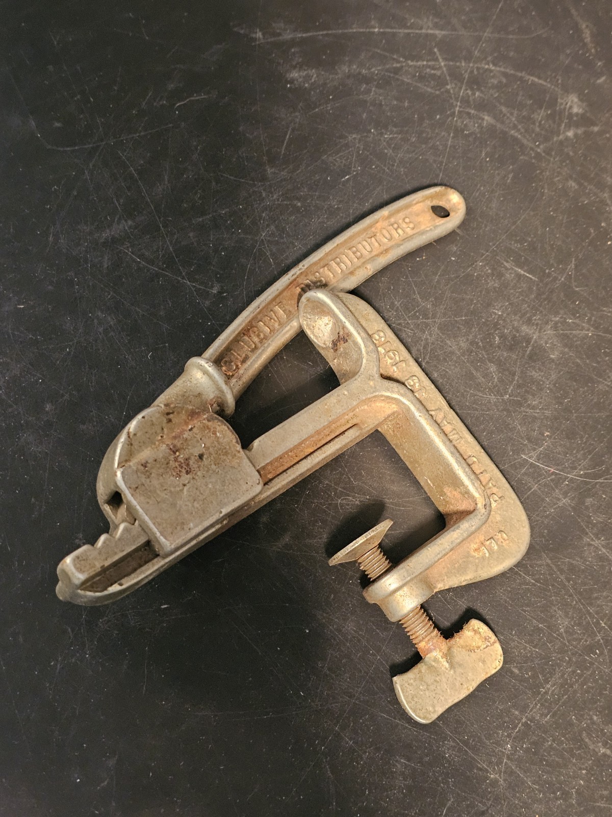 Antique Kelling-Karel Co Squirrel Ratcheting Nut Cracker 1913 Patent Chicago USA