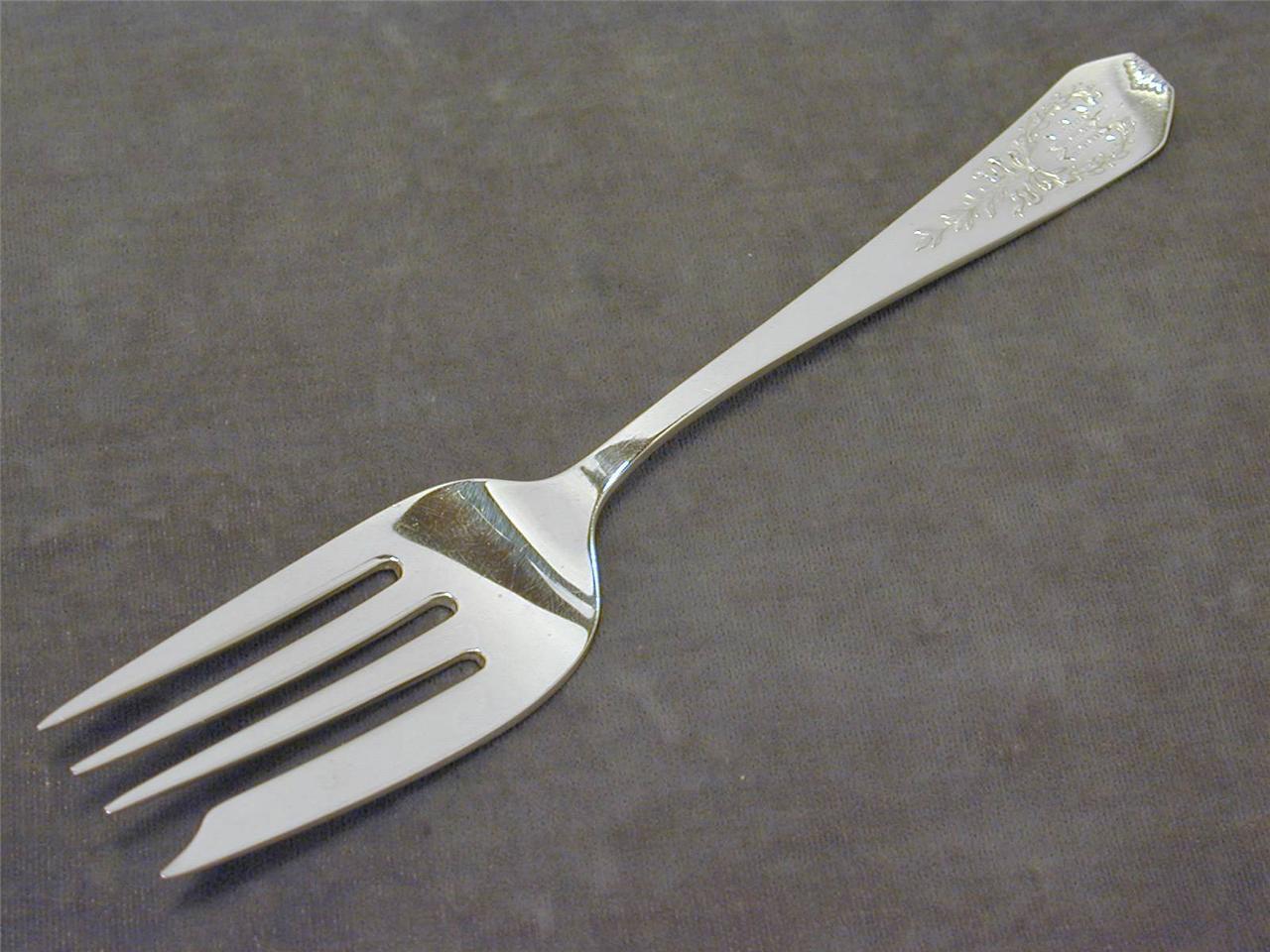 Whiting Madam Jumel Sterling 6 3/8″ Sm Cold Meat Serving Fork 1908 Silver 925