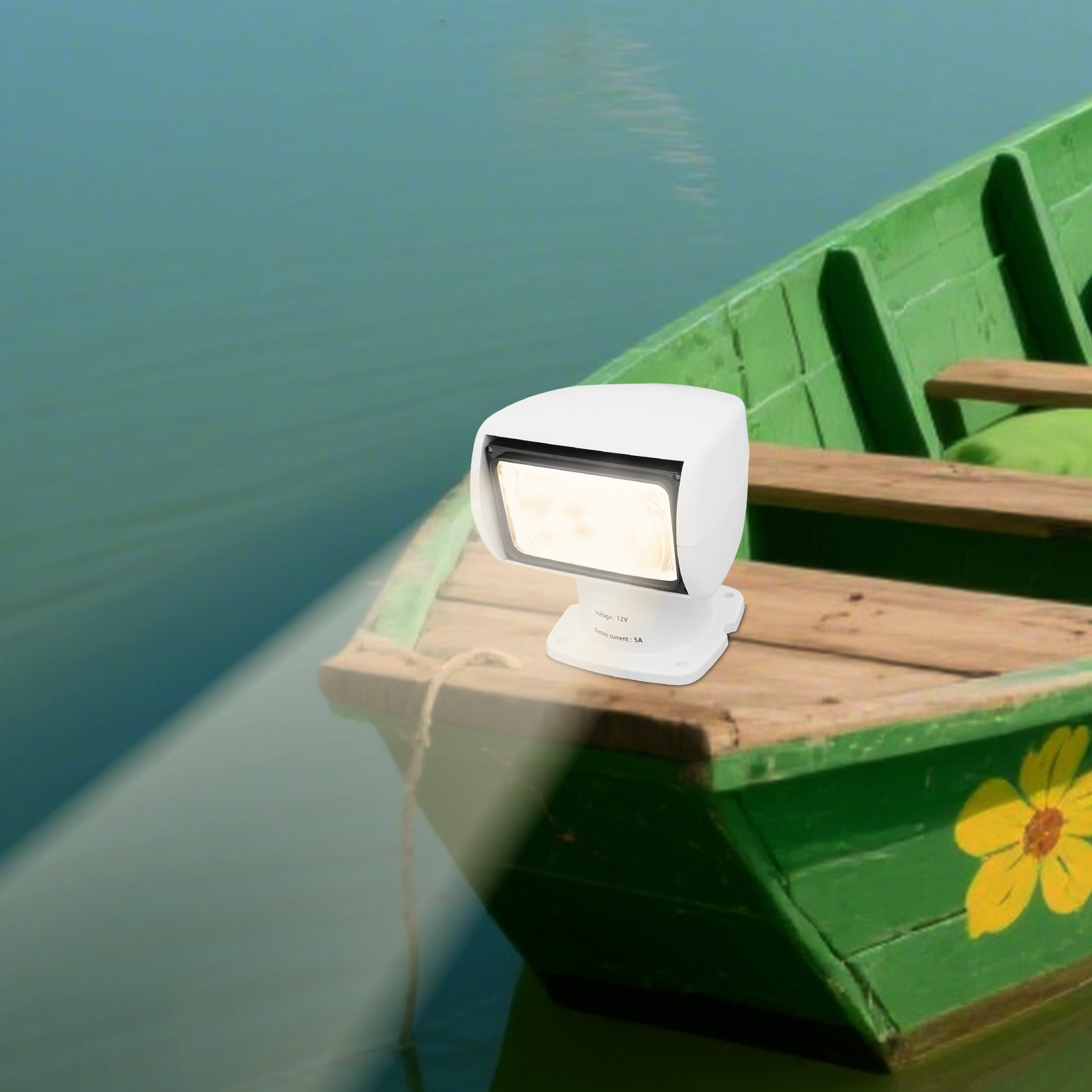 Boat Spotlight with Remote Control, Yacht Searchlight,12V 100W Searchlight