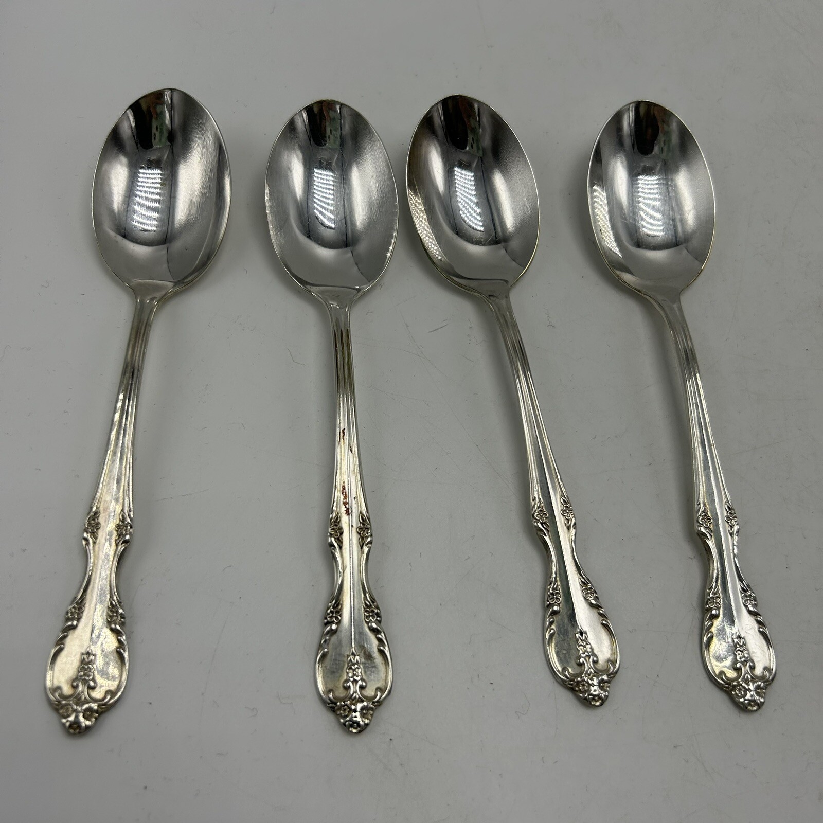 Rogers Bro Teaspoons Southern Splendor Silverplate 4 Reinforced Plate IS