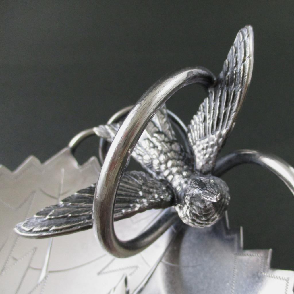 Figural BIRD – Antique CALLING CARD Tray/Receiver – SOUTHINGTON silverplate #72