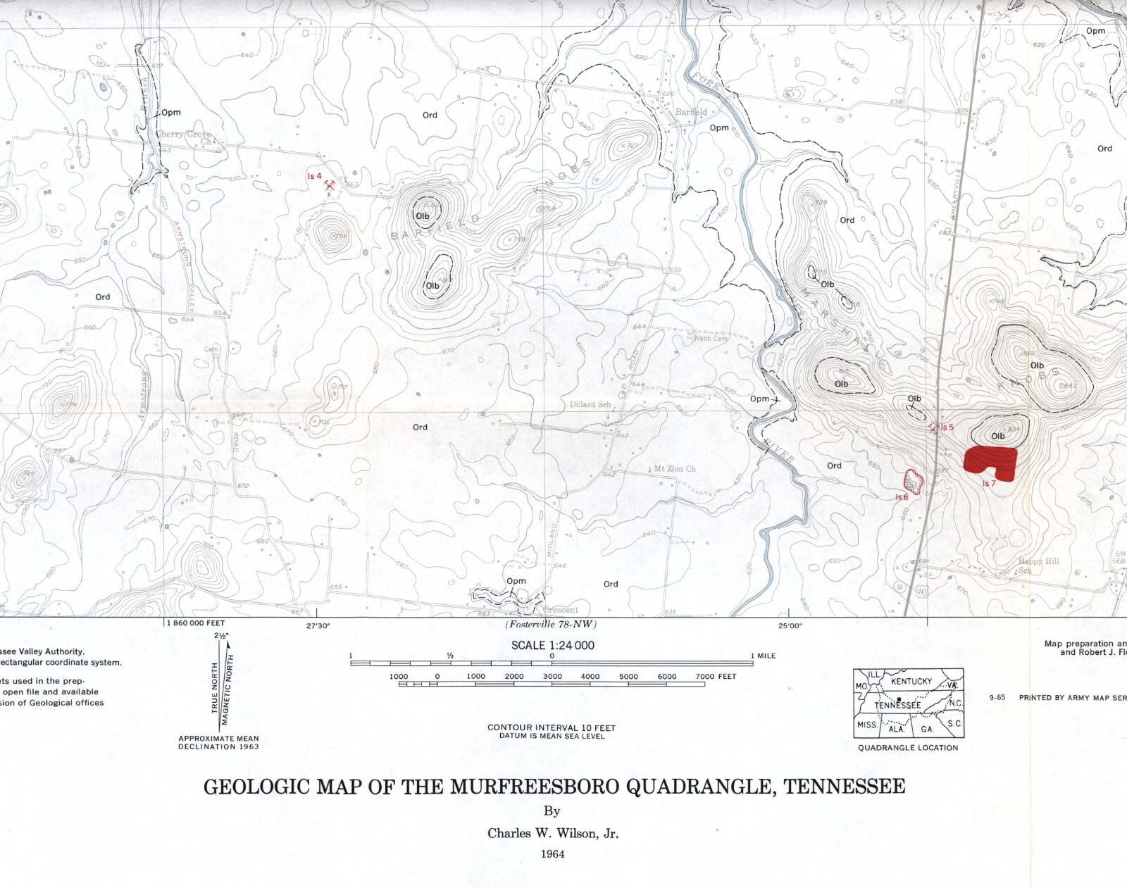 Geologic Map: Murfreesboro Quadrangle, Tennessee