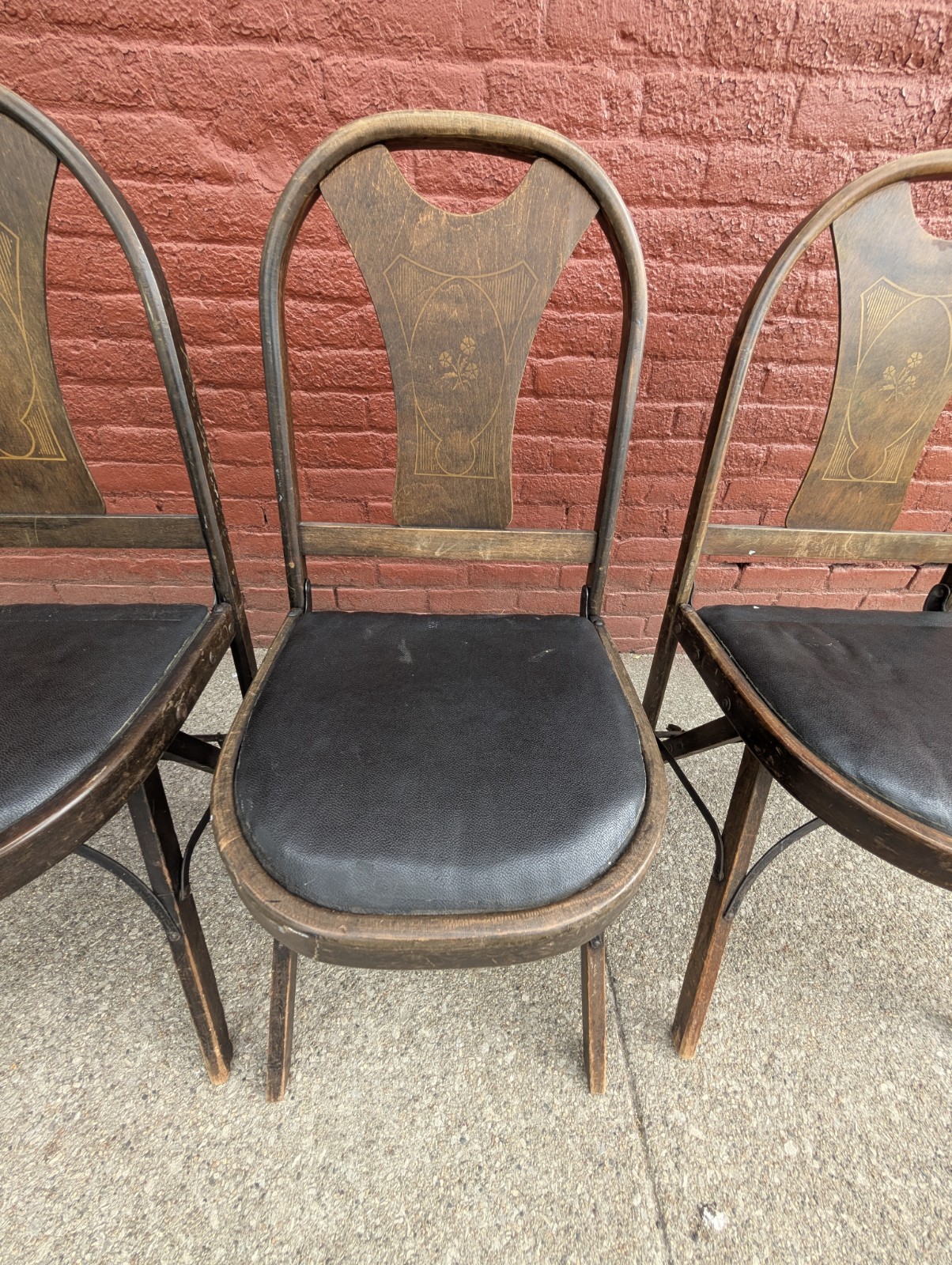 Antique Solid Kumfort Folding Chairs Louis Rastetter & Sons Set Of 4 Fort Wayne