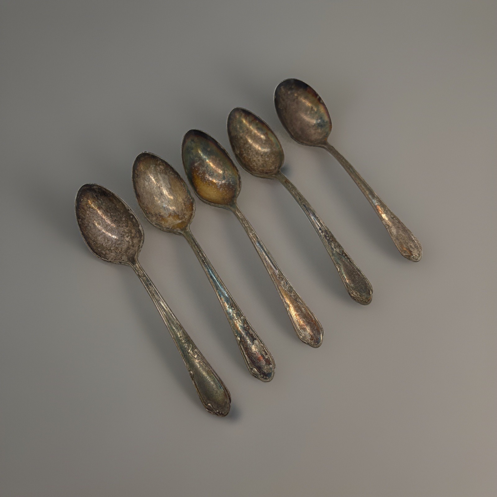 4 Matching Vtg Teaspoons, + Sugar, Silver Plate WM. A. Rogers A1 Plus Oneida