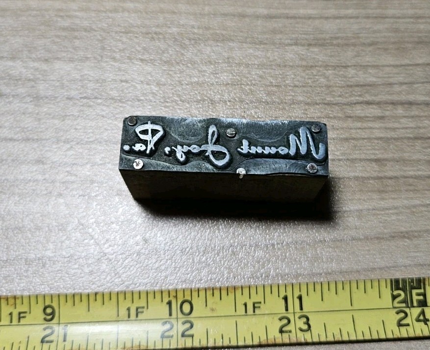 Vintage Letterpress Printing Block Mount Joy PA
