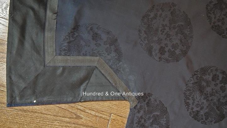 Antique Chinese Qing Dynasty Robe Dark Blue Gauze Silk with Dragon & Phoenix