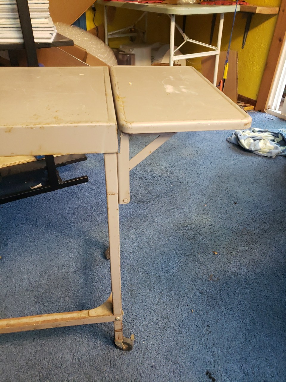 INDUSTRIAL TYPEWRITER TABLE drop leaf rolling stand vintage