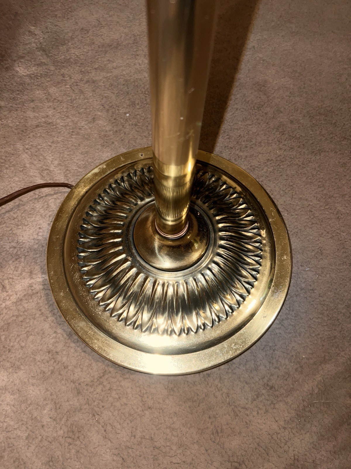 Vintage Touch Torchiere Floor Lamp With Dimmer Gold Forged Brass 80s MCM