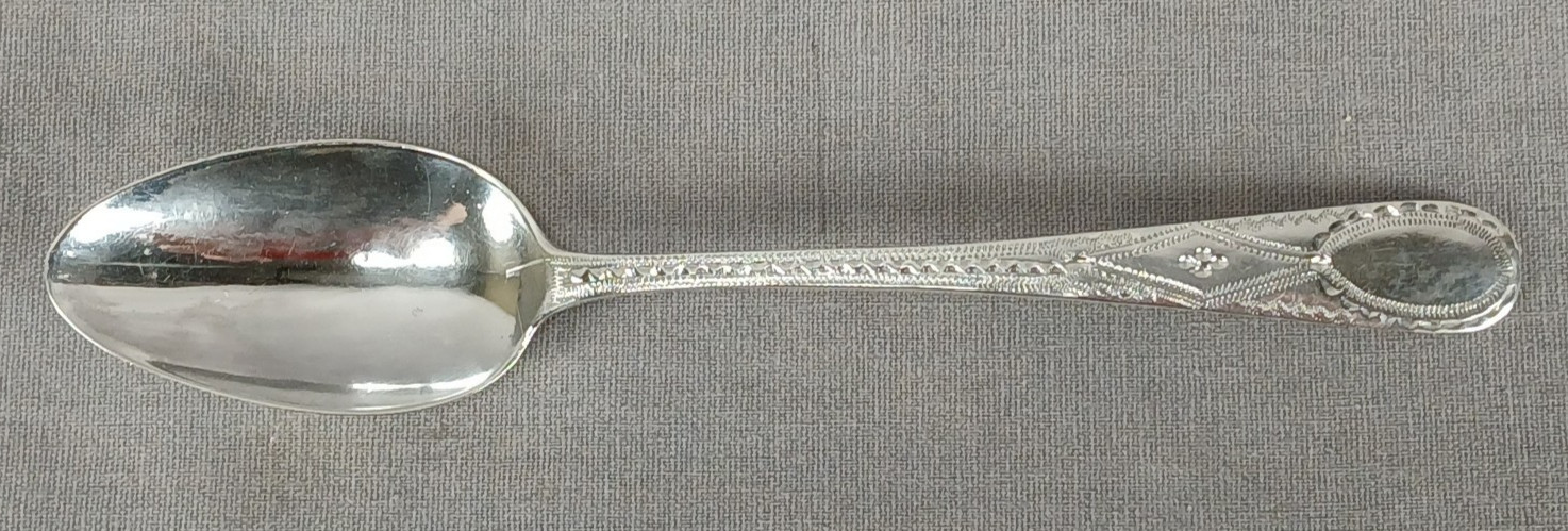 Alice & George Burrows II London Bright-Cut Sterling Silver Spoon C.1802