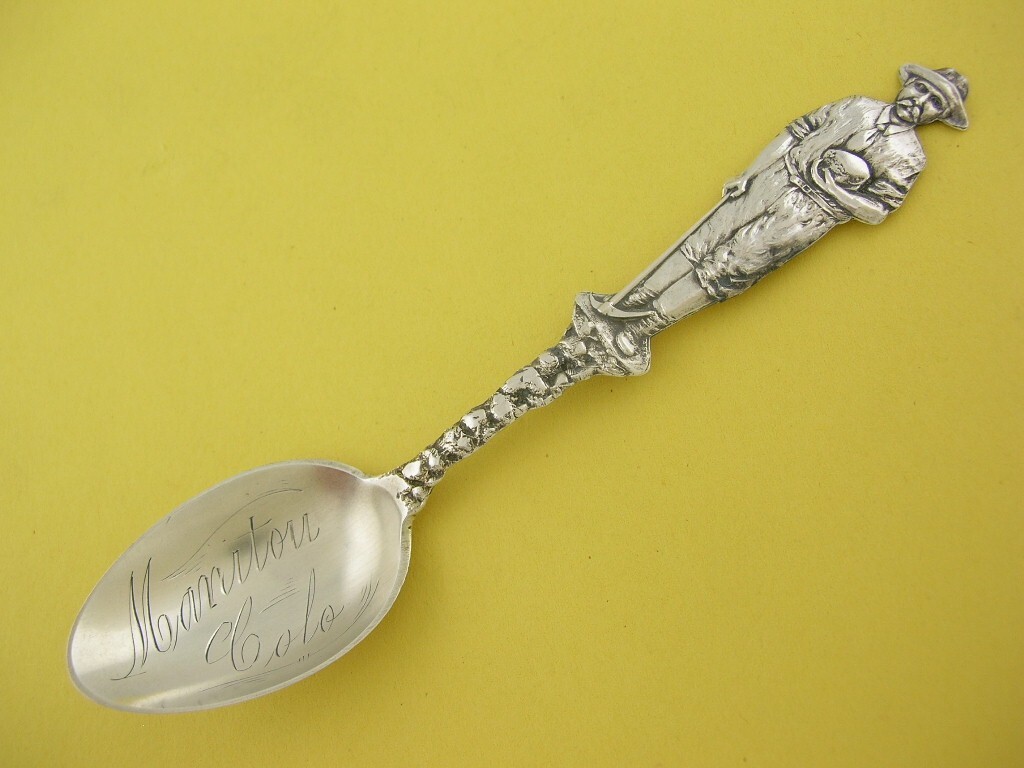 Sterling Silver HERMAN OTTO Souvenir Spoon Miner Prospector MANITOU CO