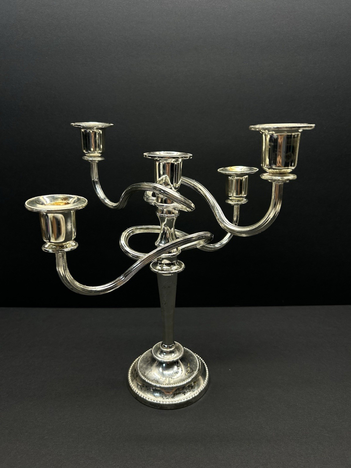 Vintage Silver Plated Candelabra England Ornate Twists Elegant