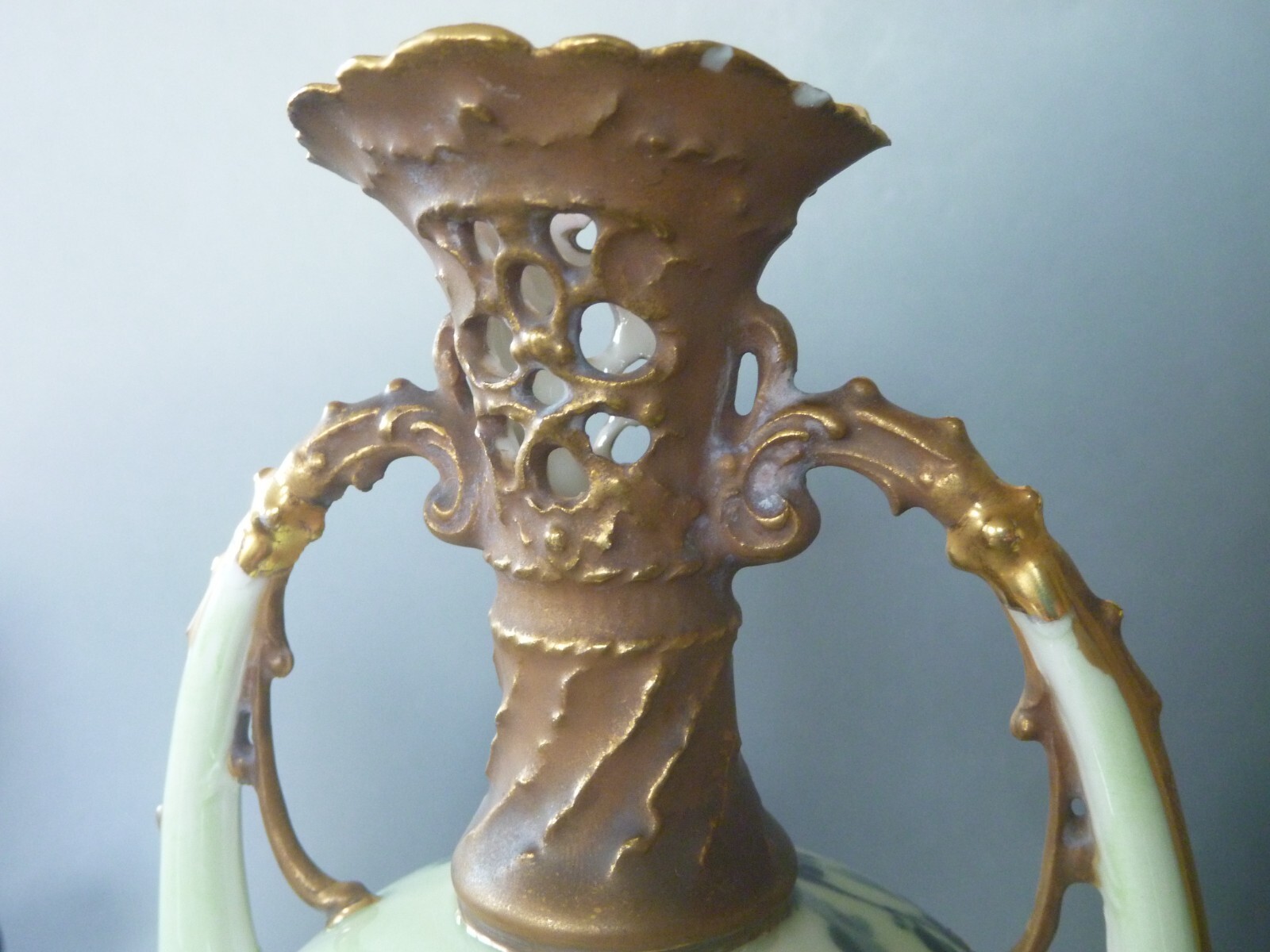 Ernst Wahliss Turn Vienna Vases – Austrian Art Nouveau – Putti Cherub c1890