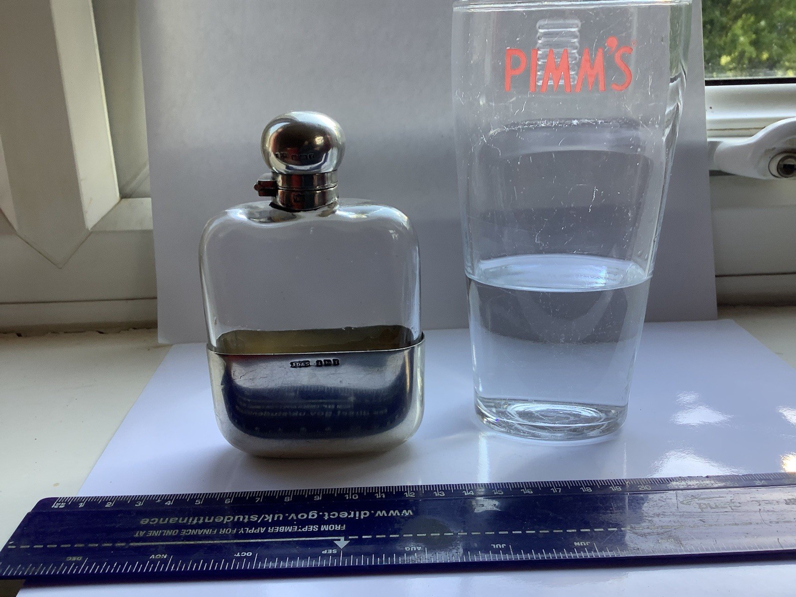 Antique Solid Silver Hip Flask James Dixon & Sons 1891