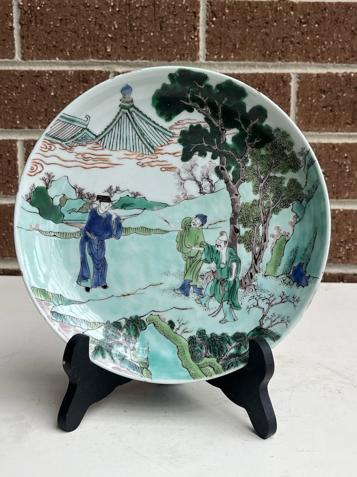 Antiques of Chinese Familie Vert Porcelain Dish