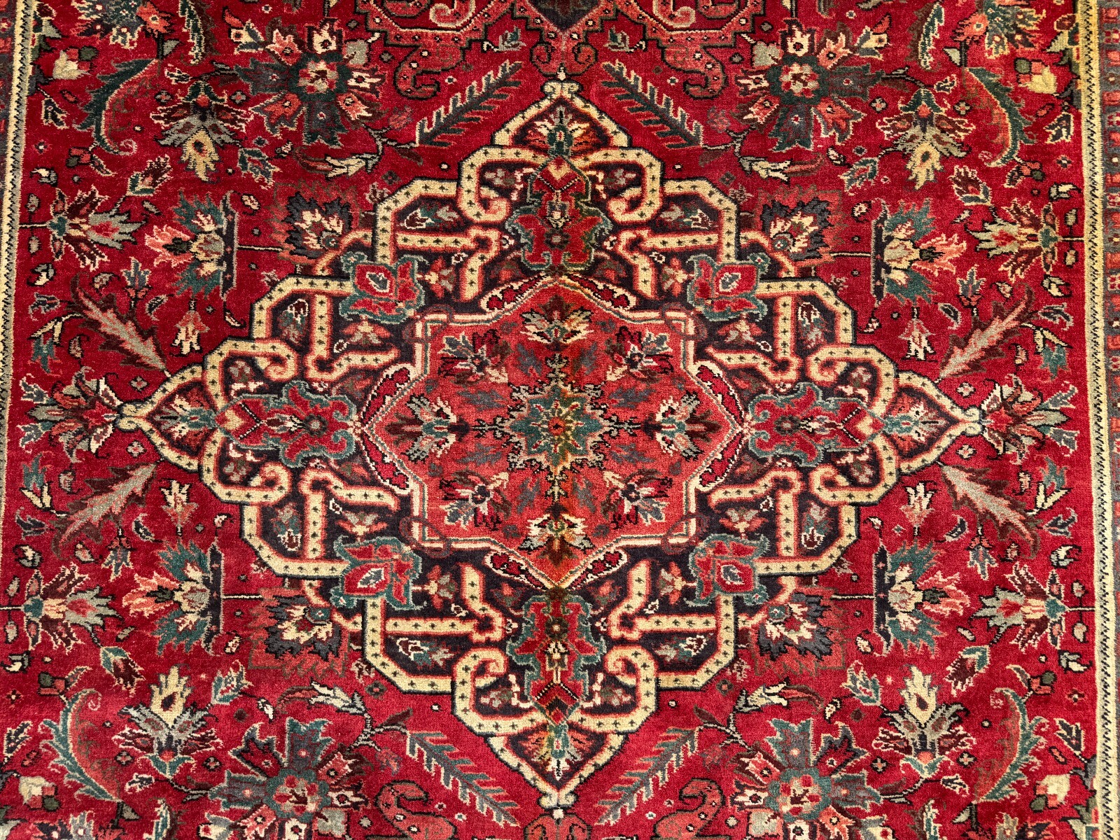 8×10 VINTAGE HERIZ RUG handmade oriental HAND-KNOTTED ANTIQUE geometric 8×11 ft