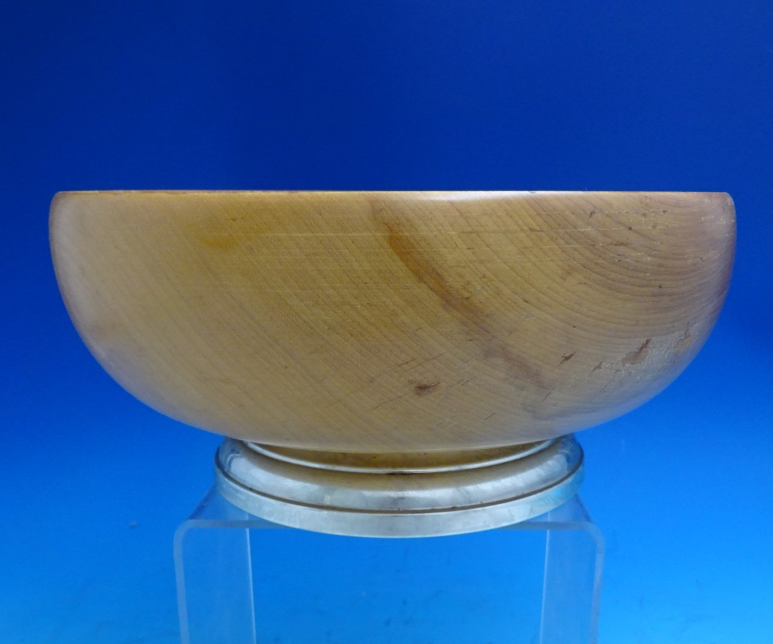 Modern Classic by Lunt Sterling Silver Nut Bowl Pecan Wood #1212 9 3/4″ (#8609)
