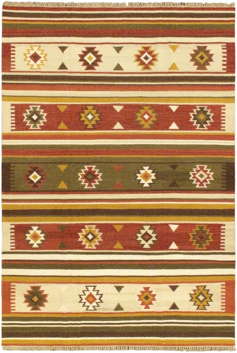 Traditional Vintage Hand Woven Area Rug 6’7″ x 9’10” Wool Oriental Carpet