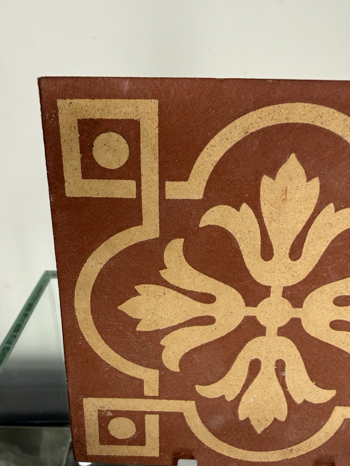 Antique Victorian Encaustic Decorative Tile, Small – Salvage, Reclaimed