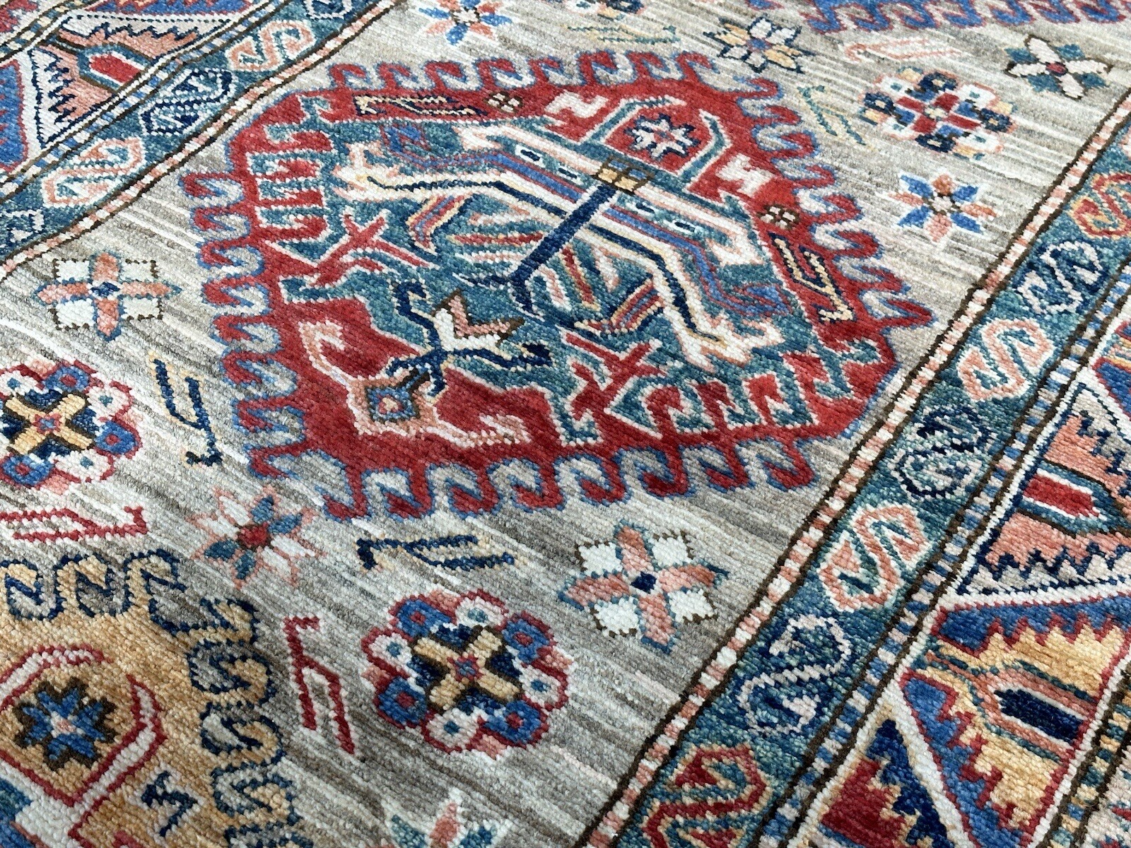 Amazing Afghan – Super Kazak Rug – Tribal Oriental Runner – 2.7 x 8.6 ft.