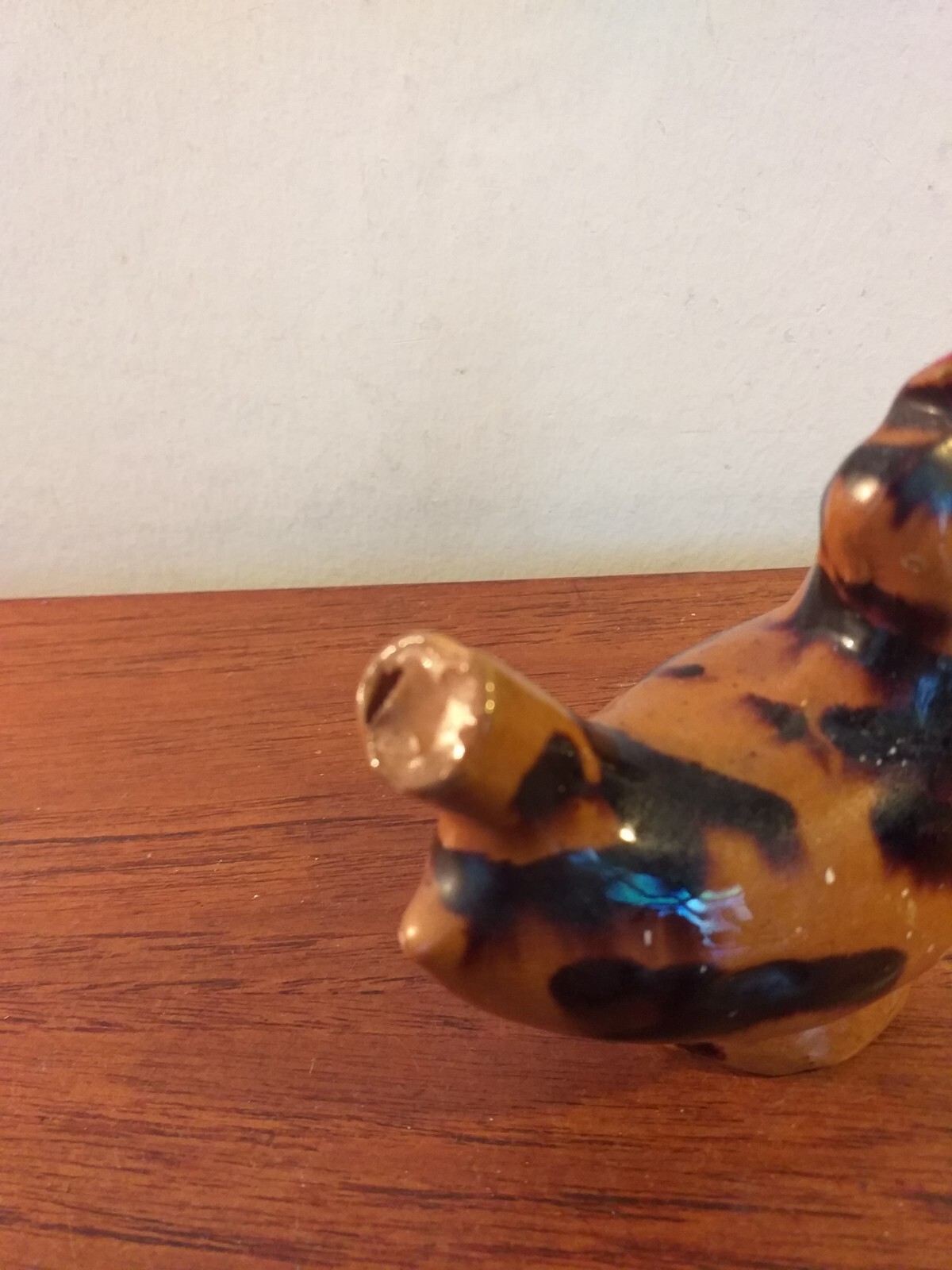Antique Glazed Earthenware Whistling Bird Whistle Drip Glazed, Seaton? Whieldon?