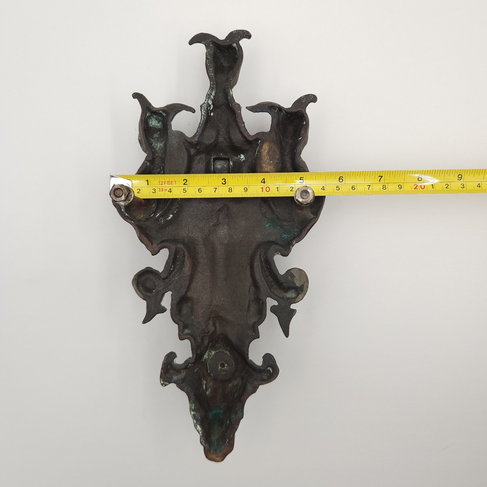 Large Cerberus Devil Head Door Knocker Bronze Snake Tail Guard Dog Hercules