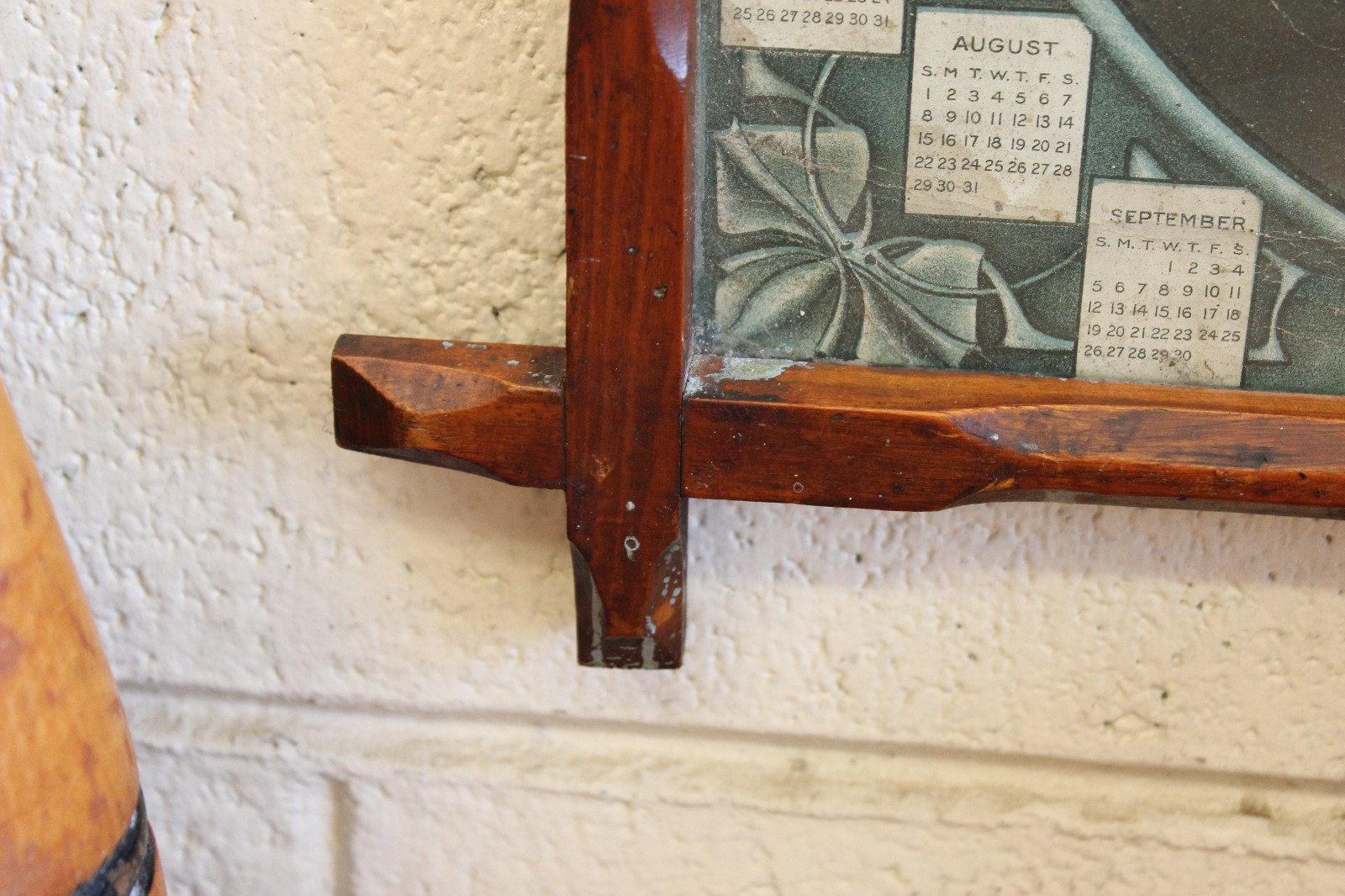 c1900 Antique Primitive Wood Folk Art Frame Advertising Adirondack Style