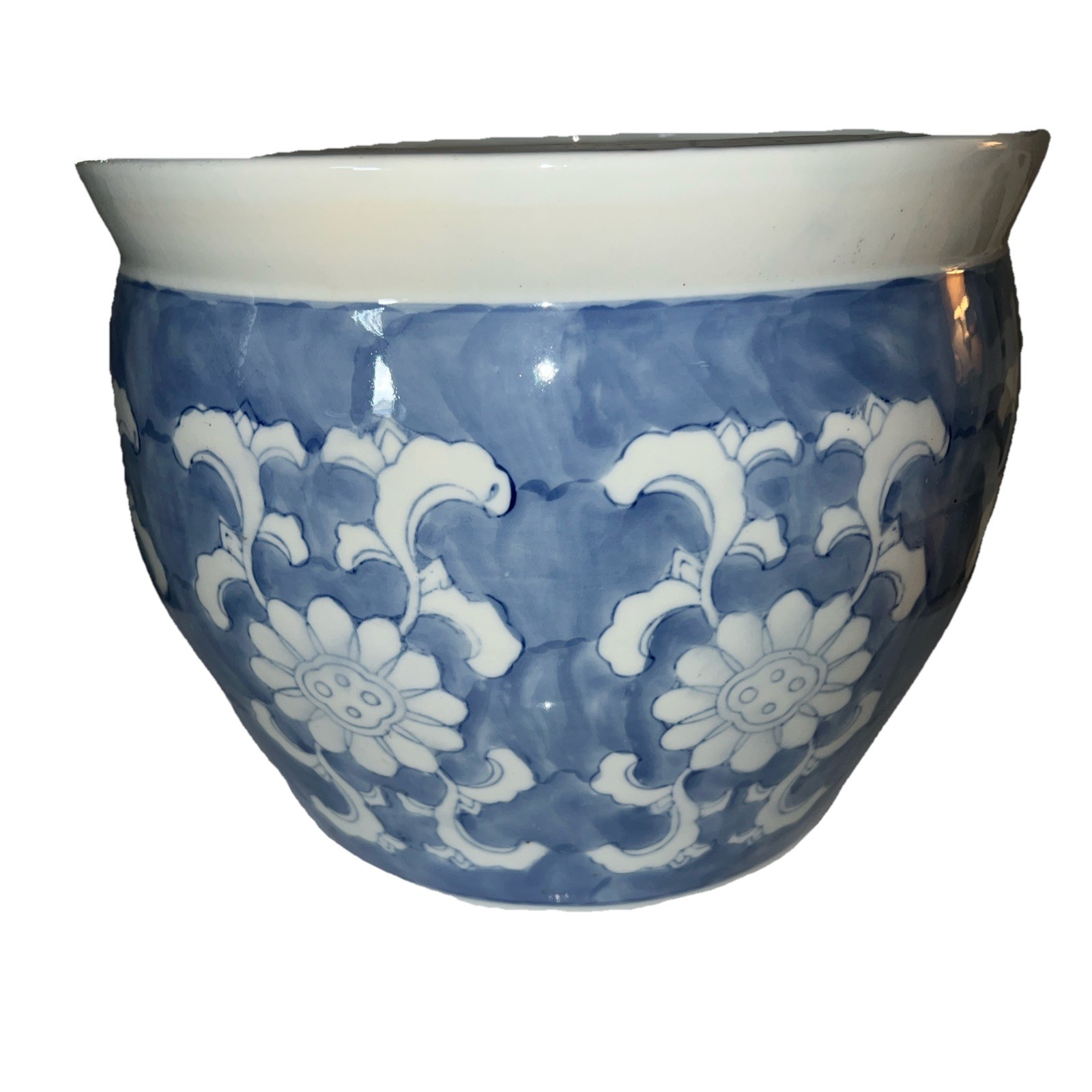 Chinoisere Late 20th Century Porcelain Fish Bowl