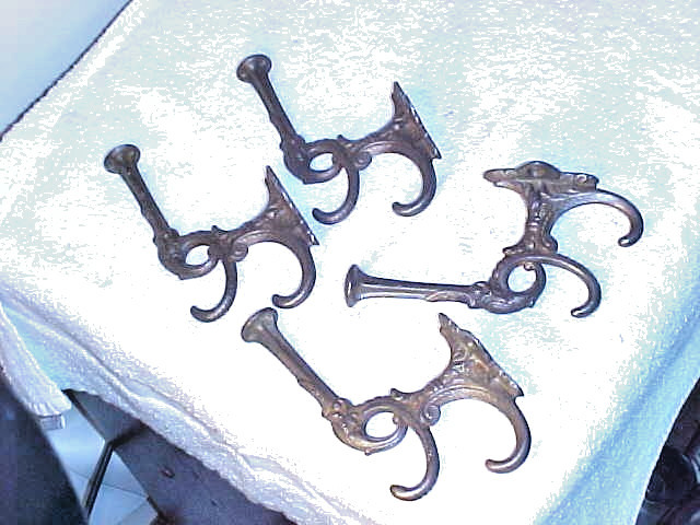 Antique Victorian Hooks Hat or Coat Rack Hall Tree Hooks Hardware Lot 4