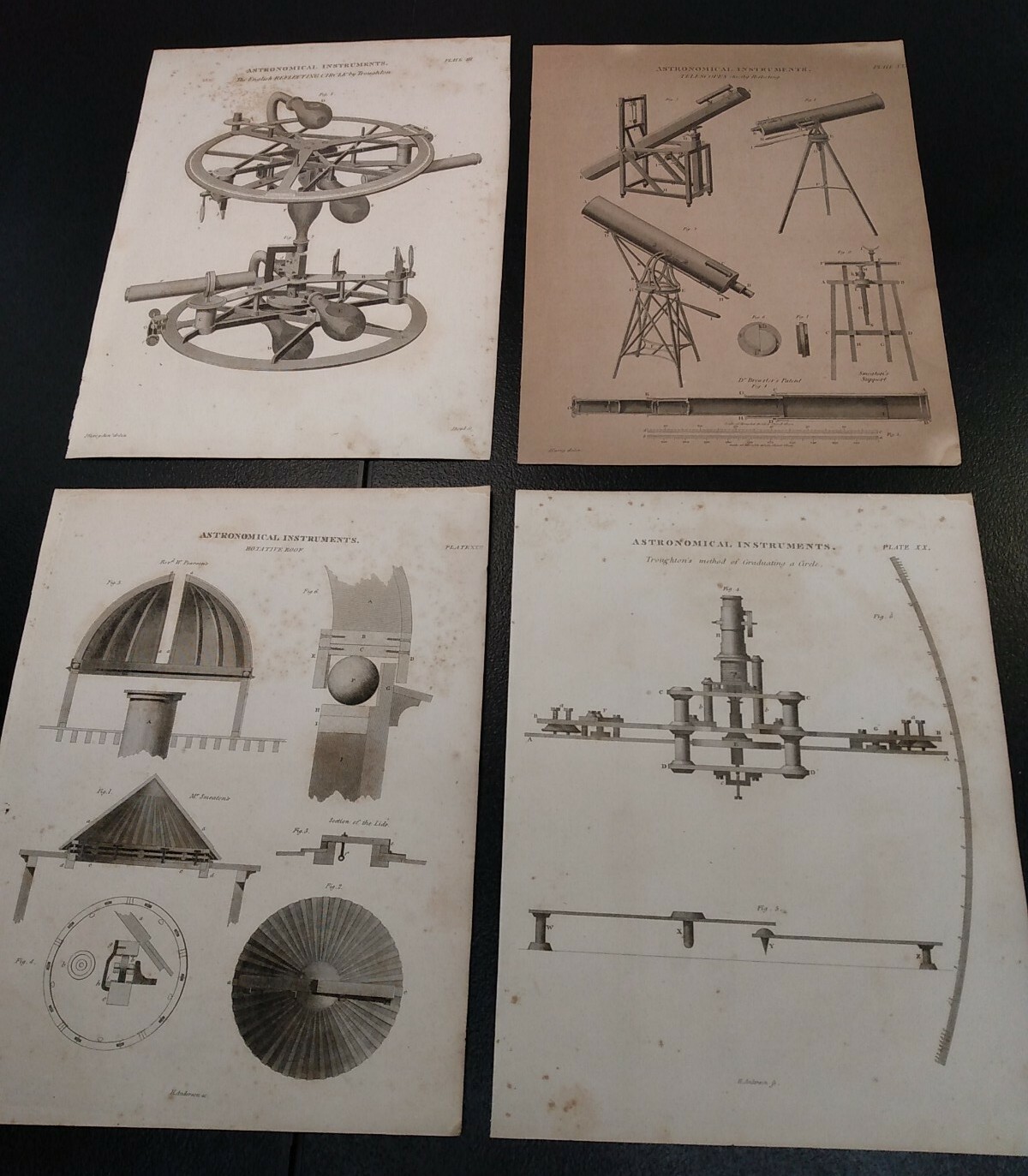 ANTIQUE Astronomy Prints Plate 1840’s art 19th cent books art book M2