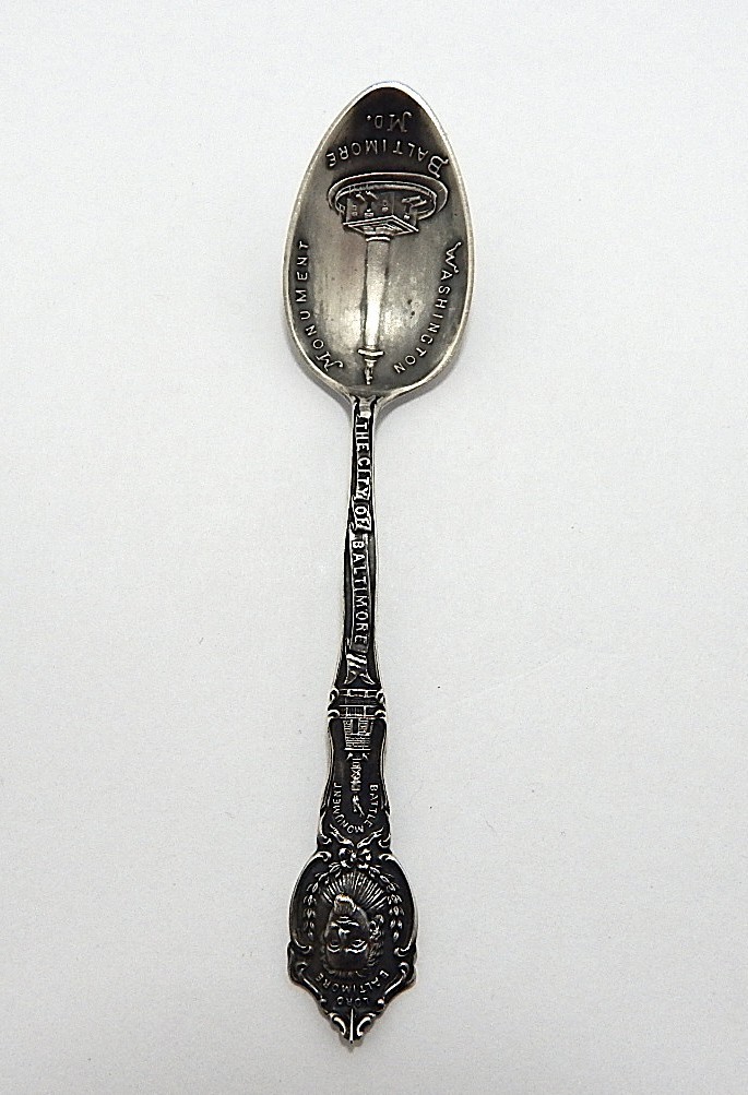 Washington Monument Sterling Souvenir Spoon City of Baltimore 9.9 g