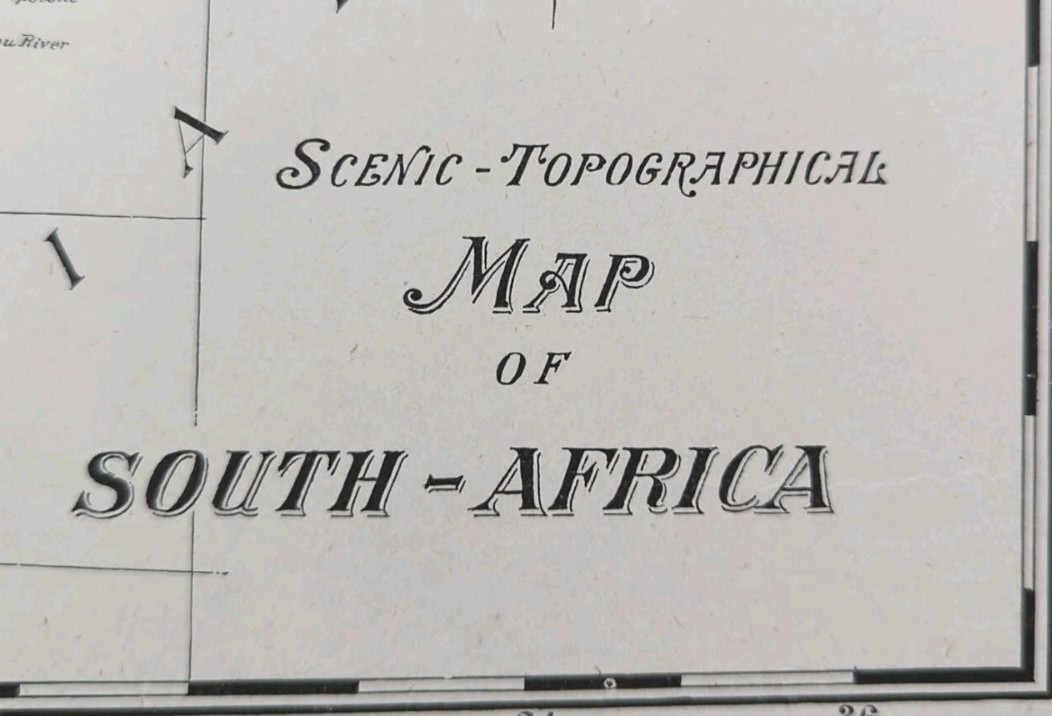 Vintage 1900 SOUTH AFRICA Map 22″x14″ Old Antique Original PRETORIA JOHANNESBURG