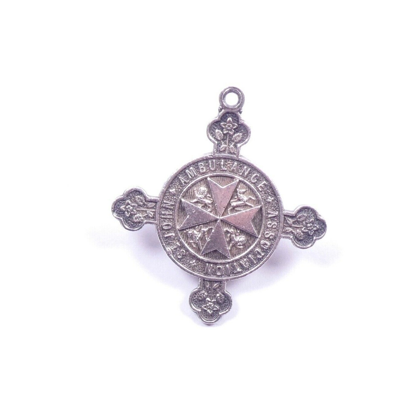 Antique Albert Watch Chain Medal St Johns Ambulance 925 Sterling Silver 8.3grams