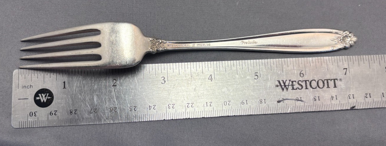 International Sterling Silver Flatware Prelude Dinner Fork No Monogram 1.66 ozt