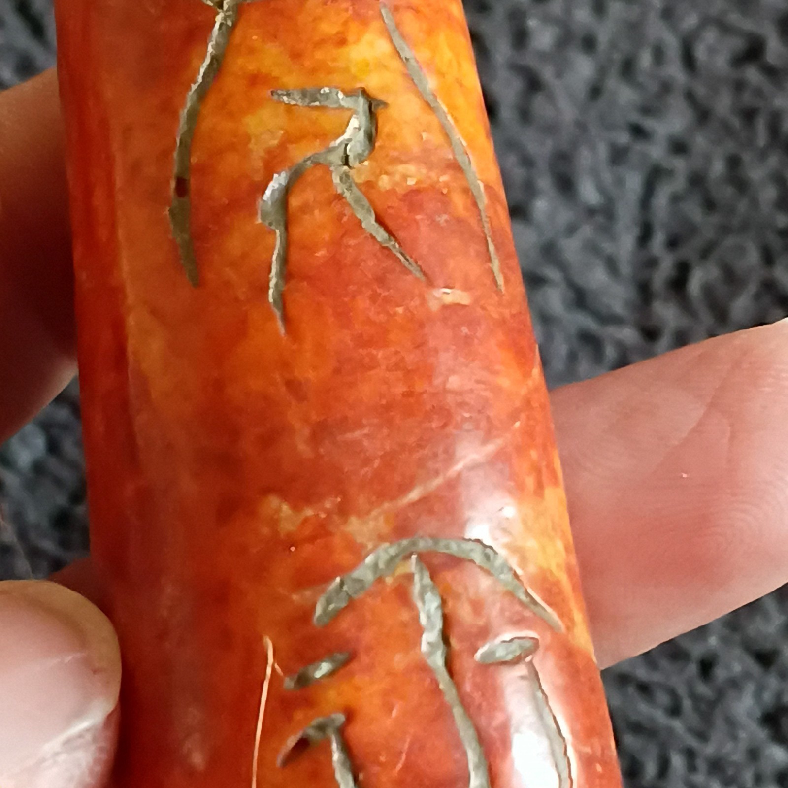 Tibetan Rare pre 1800s Jade Perma Raka Feng Shui Buddhist Scripture Prayer Bead