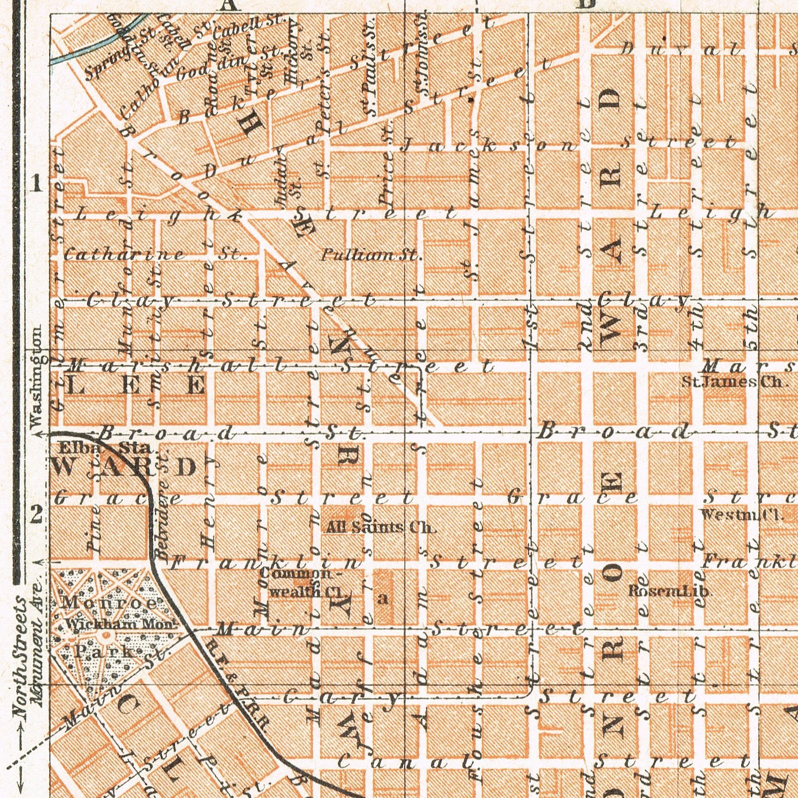 RICHMOND 1909 AUTHENTIC MAP Original Map VIRGINIA map USA