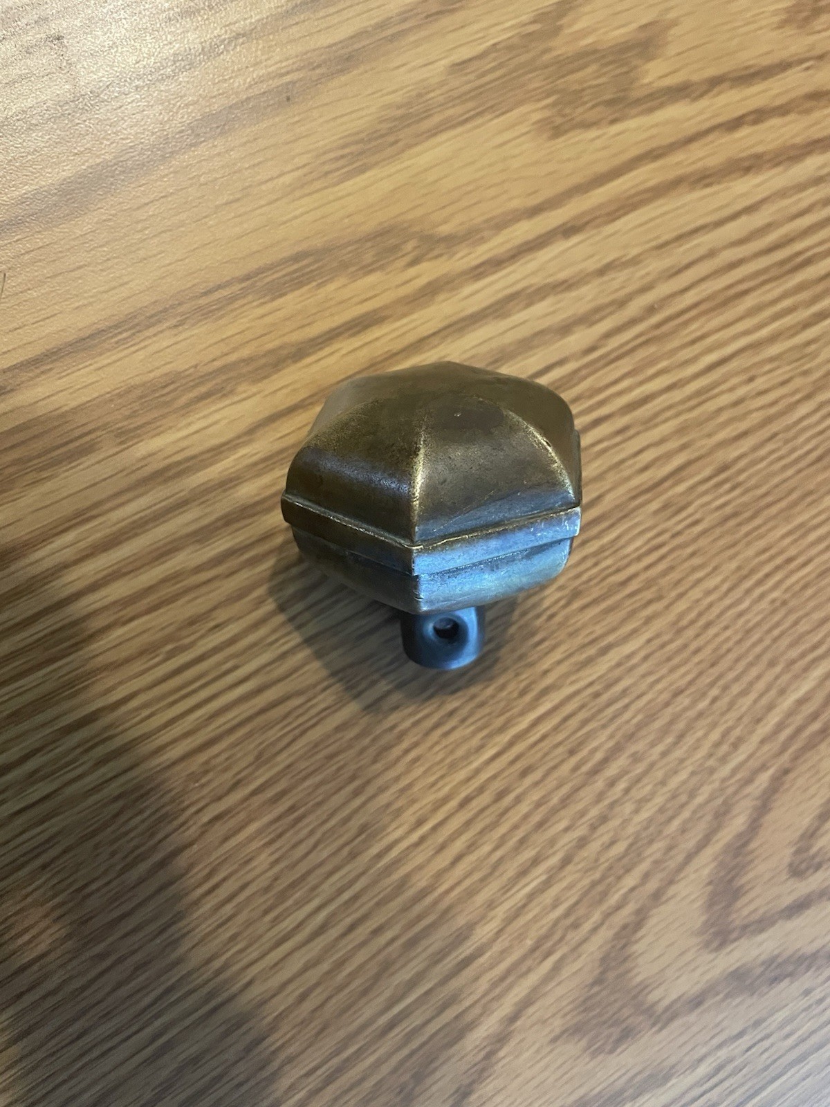 Antique True Vintage BRASS & Steel Octagon Door Knobs