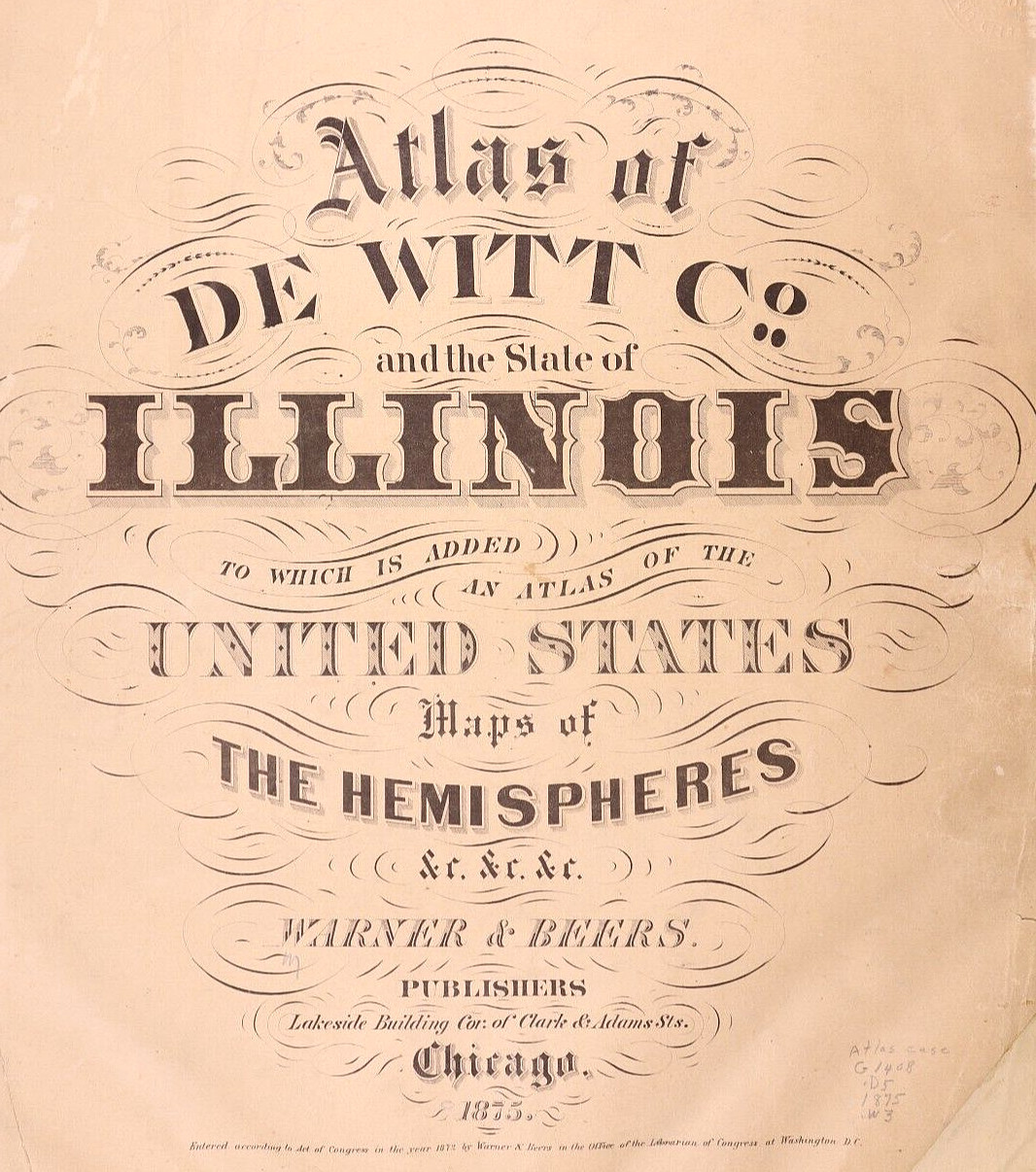 1875 Plat Map ~ FARMER CITY, DeWitt Co., ILLINOIS – FAIR GROUNDS (15×17)-#006