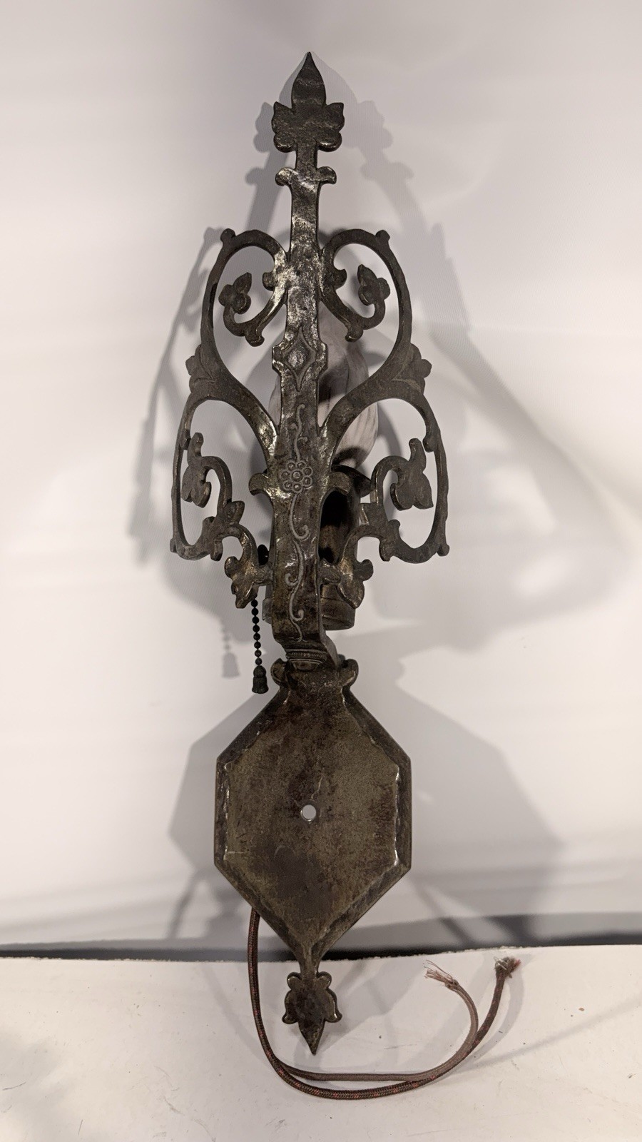 Rare Pair Antique Brass Sconces Rewired Mounting Hardware
