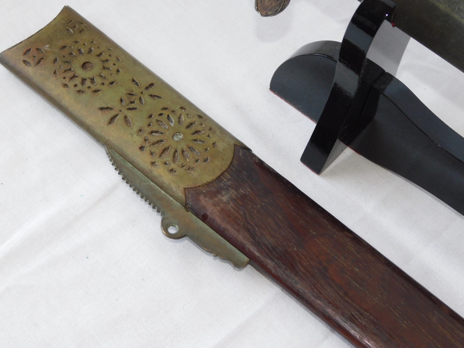 Antique 19c. Chinese Qing Longquan Seven Star Daoist Scabbard Sword 41″