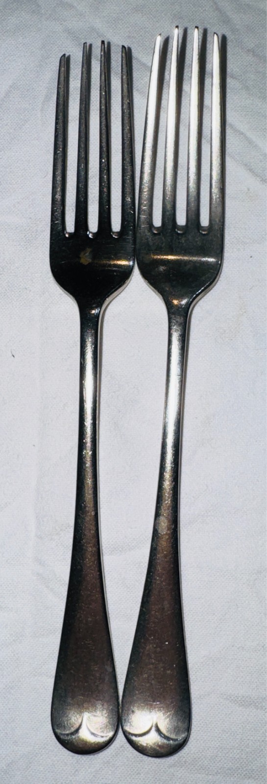 Antique Bengal silver pair of forks by Daniel & Arter c. 1895