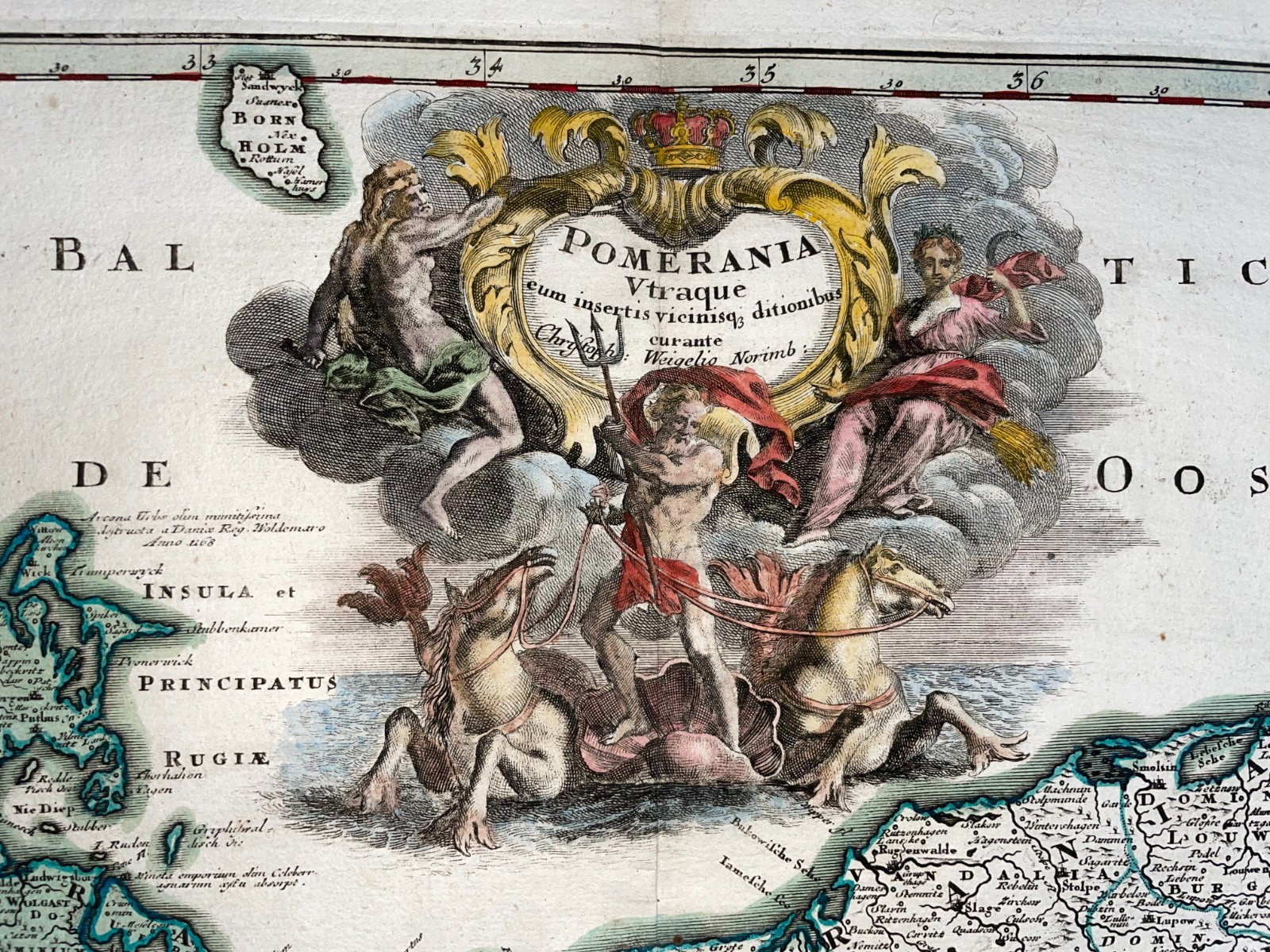 PRUSSIA 1719 CHRISTOPHER WEIGEL LARGE ANTIQUE MAP 18TH CENTURY