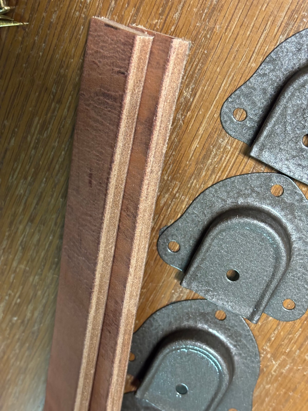 Trunk Hardware-Leather Handle Kits-Trunks & Chests-Bronze Color End Caps -T