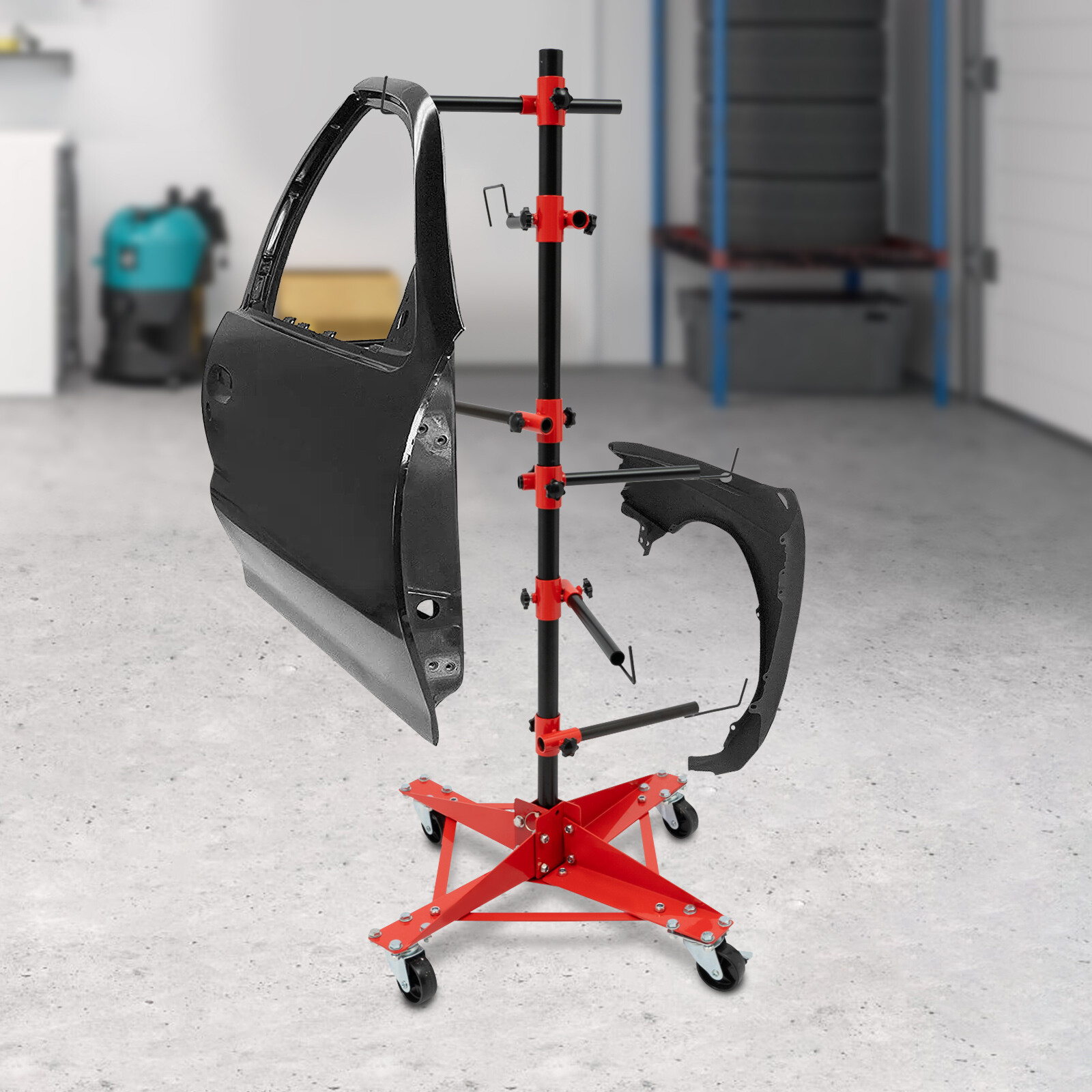 Auto Body Door Fender Paint Stand 100KG Adjtable Center Post Hang Iron Stand